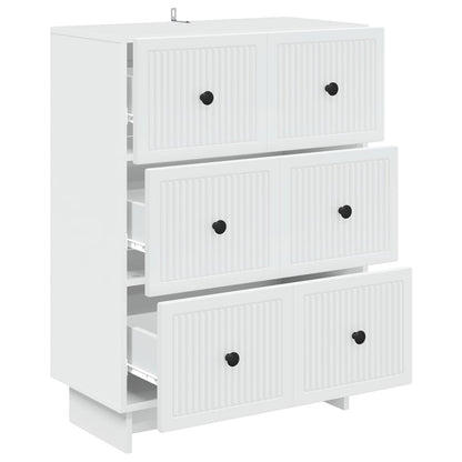 vidaXL Drawer Cabinet White 66 x 34.5 x 90 cm Engineered Wood