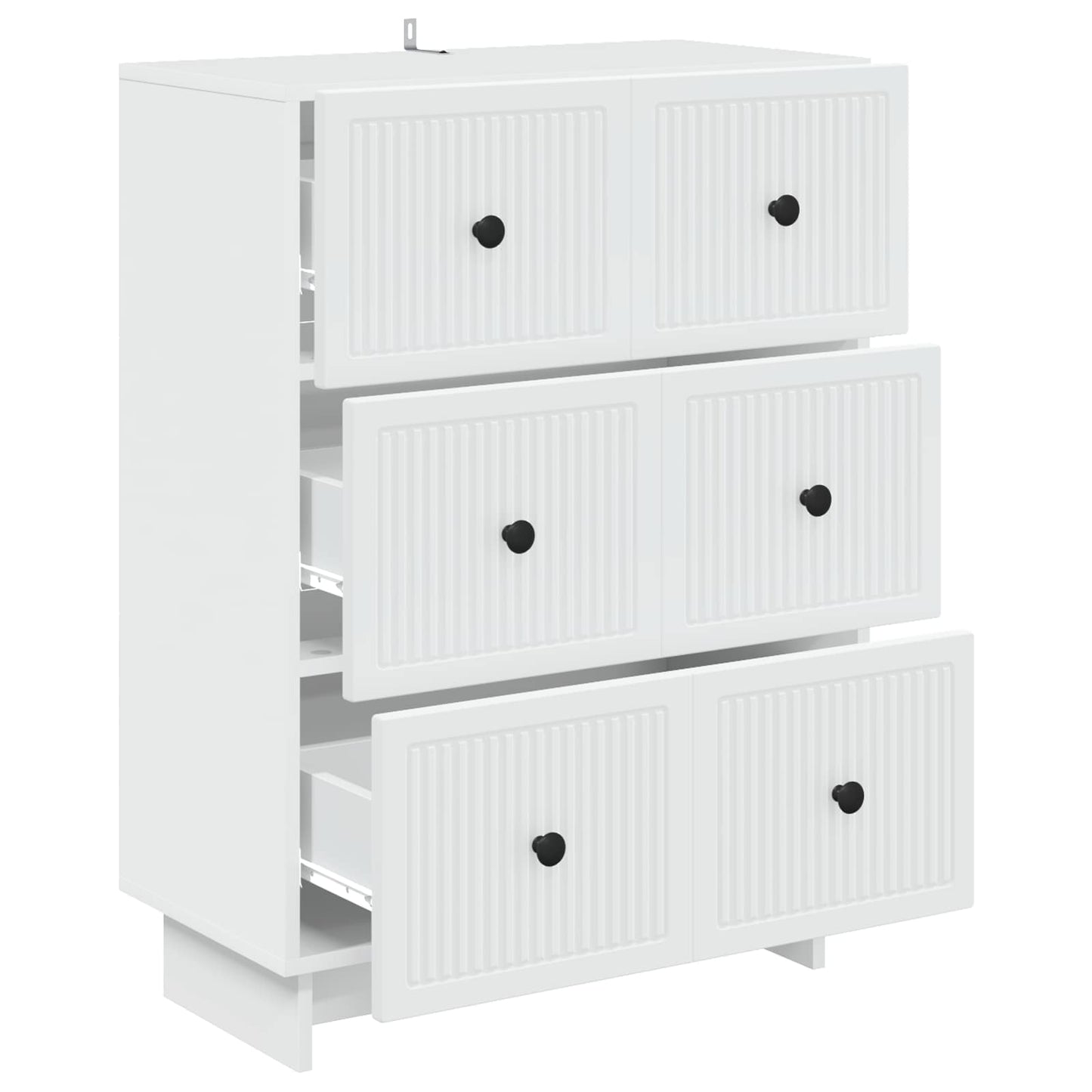 vidaXL Drawer Cabinet White 66 x 34.5 x 90 cm Engineered Wood