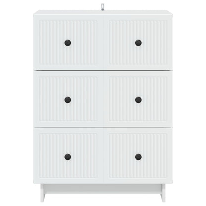 vidaXL Drawer Cabinet White 66 x 34.5 x 90 cm Engineered Wood