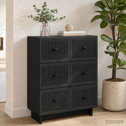 vidaXL Drawer Cabinet Black 66 x 34.5 x 90 cm Engineered Wood