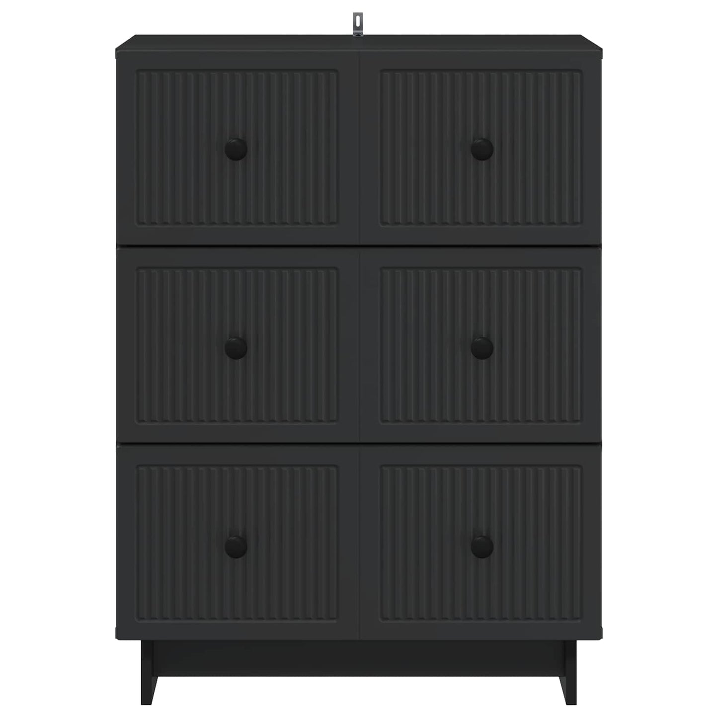 vidaXL Drawer Cabinet Black 66 x 34.5 x 90 cm Engineered Wood