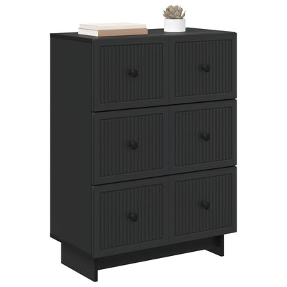 vidaXL Drawer Cabinet Black 66 x 34.5 x 90 cm Engineered Wood