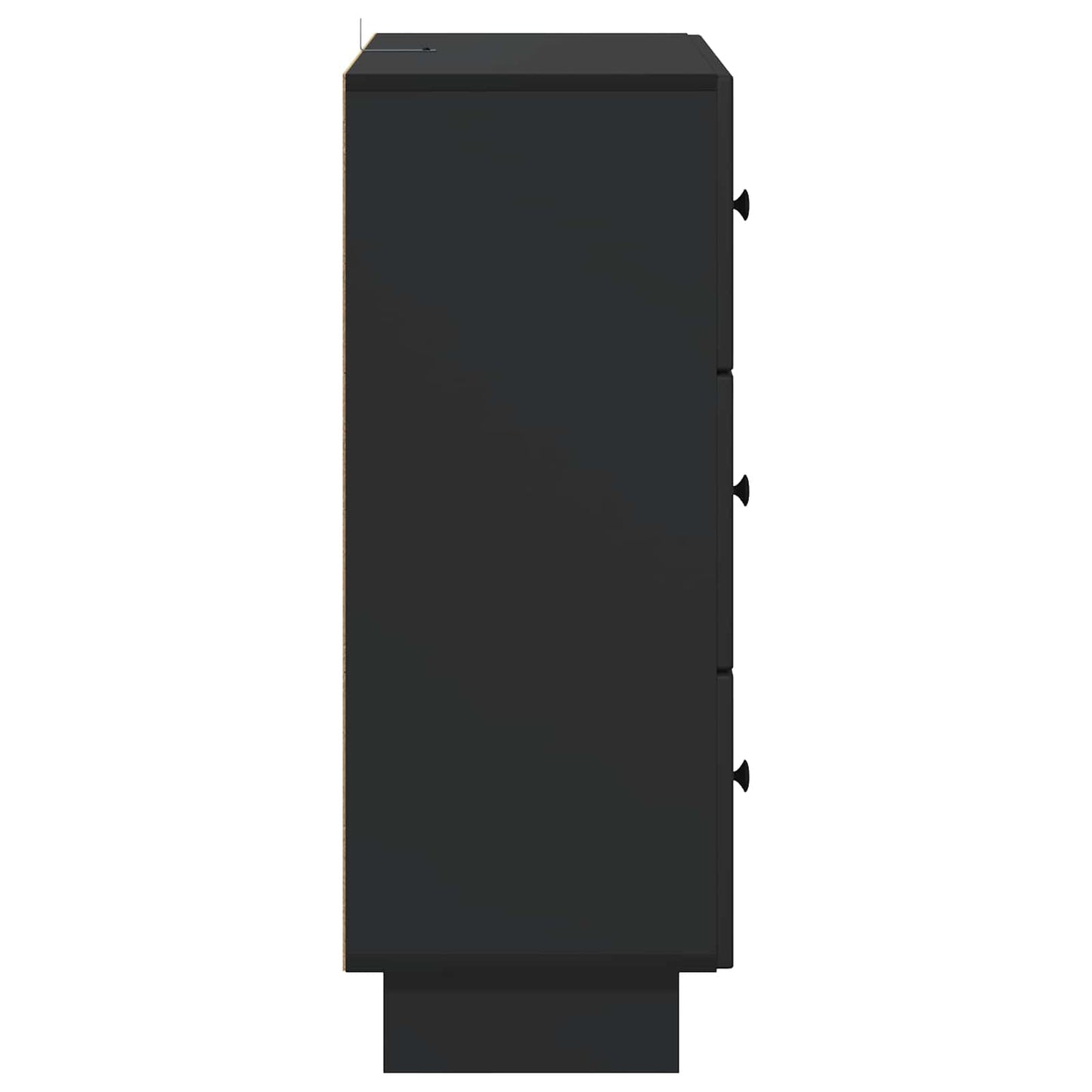 vidaXL Drawer Cabinet Black 66 x 34.5 x 90 cm Engineered Wood