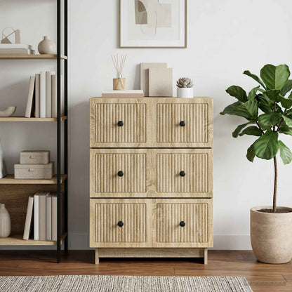 vidaXL Drawer Cabinet Sonoma Oak 66 x 34.5 x 90 cm Engineered Wood