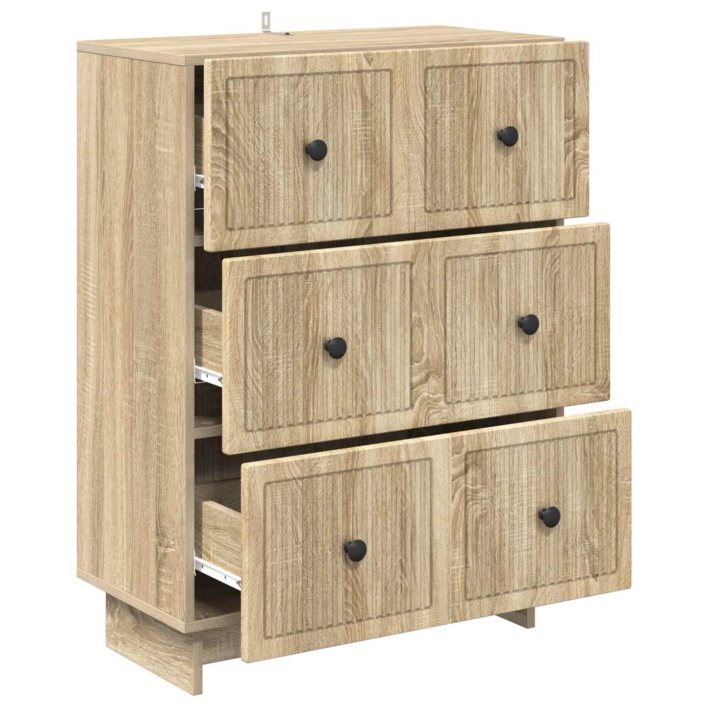 vidaXL Drawer Cabinet Sonoma Oak 66 x 34.5 x 90 cm Engineered Wood