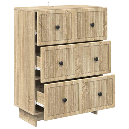 vidaXL Drawer Cabinet Sonoma Oak 66 x 34.5 x 90 cm Engineered Wood