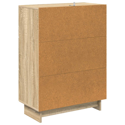 vidaXL Drawer Cabinet Sonoma Oak 66 x 34.5 x 90 cm Engineered Wood