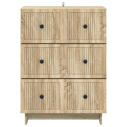 vidaXL Drawer Cabinet Sonoma Oak 66 x 34.5 x 90 cm Engineered Wood