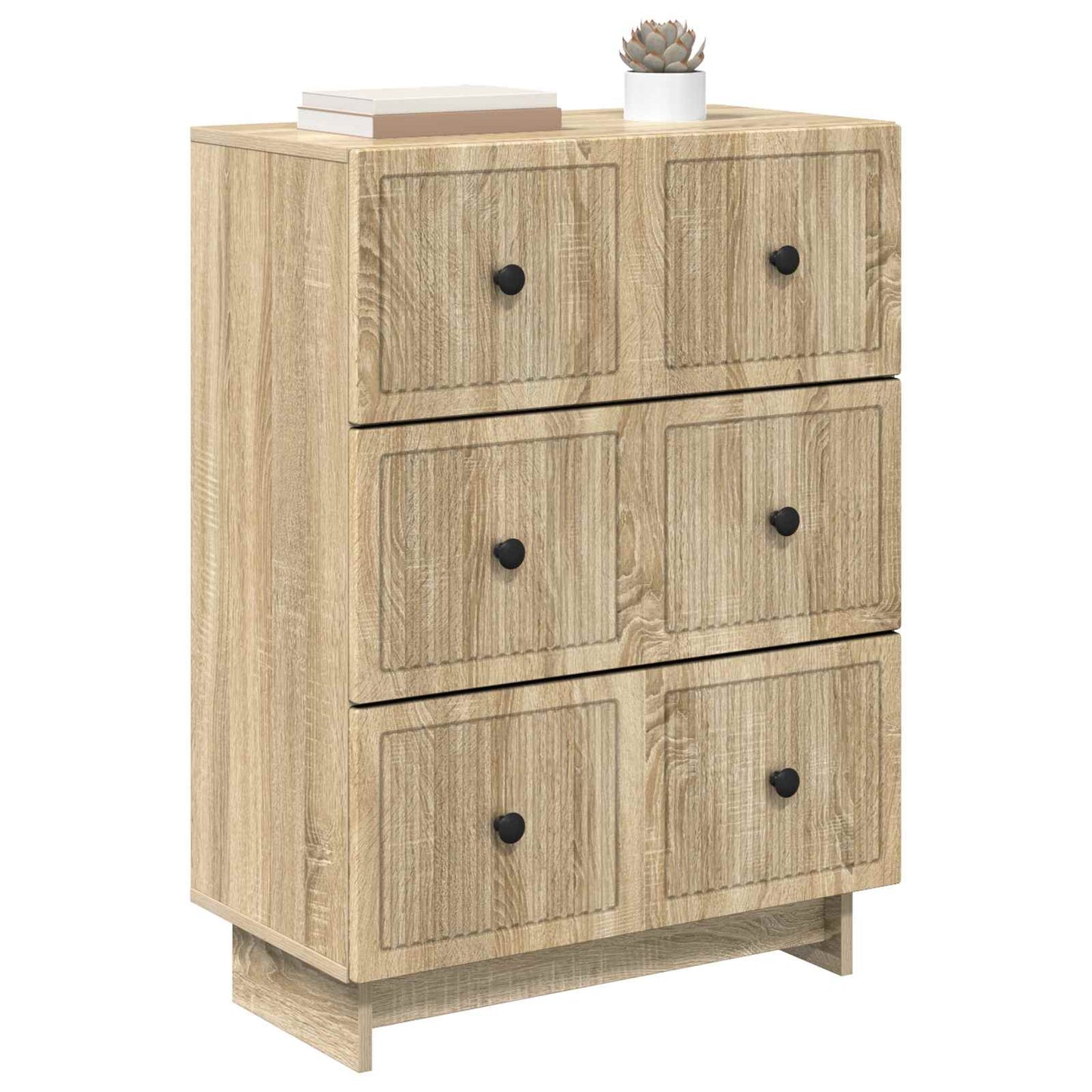 vidaXL Drawer Cabinet Sonoma Oak 66 x 34.5 x 90 cm Engineered Wood