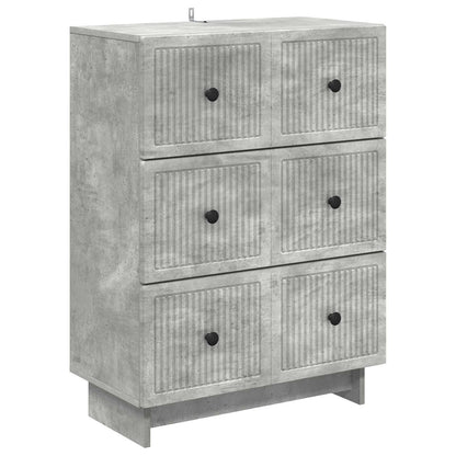 vidaXL Drawer Cabinet Concrete Grey 66 x 34.5 x 90 cm Engineered Wood