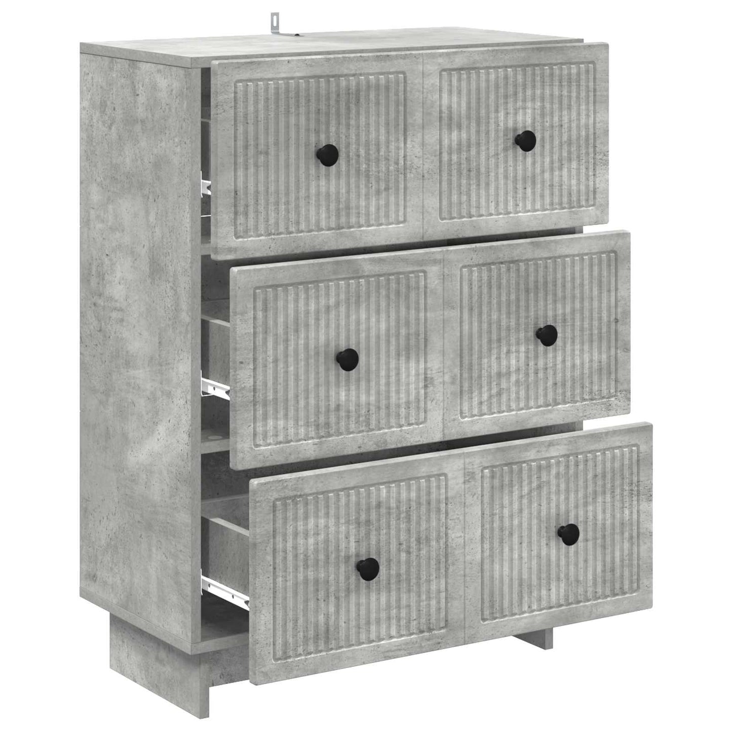 vidaXL Drawer Cabinet Concrete Grey 66 x 34.5 x 90 cm Engineered Wood