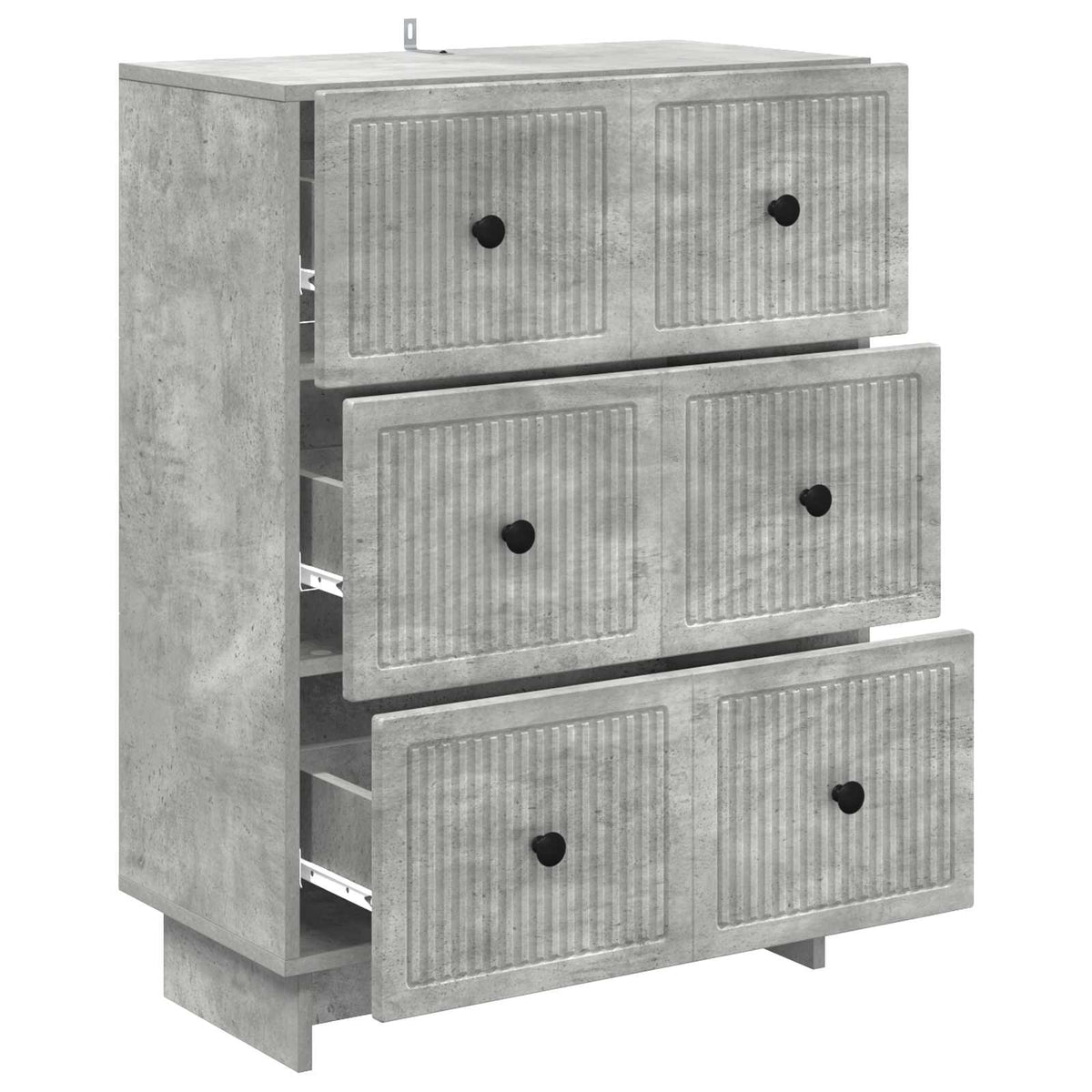 vidaXL Drawer Cabinet 66 x 34.5 x 90 cm Engineered Wood Concrete Grey