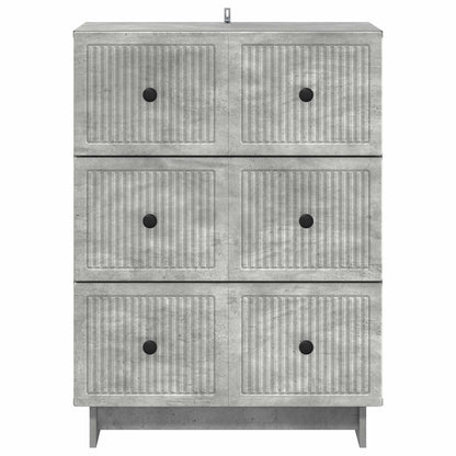 vidaXL Drawer Cabinet Concrete Grey 66 x 34.5 x 90 cm Engineered Wood