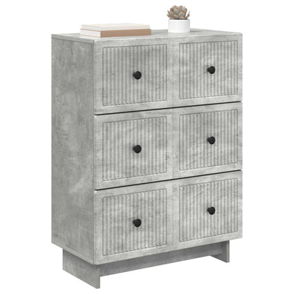 vidaXL Drawer Cabinet Concrete Grey 66 x 34.5 x 90 cm Engineered Wood