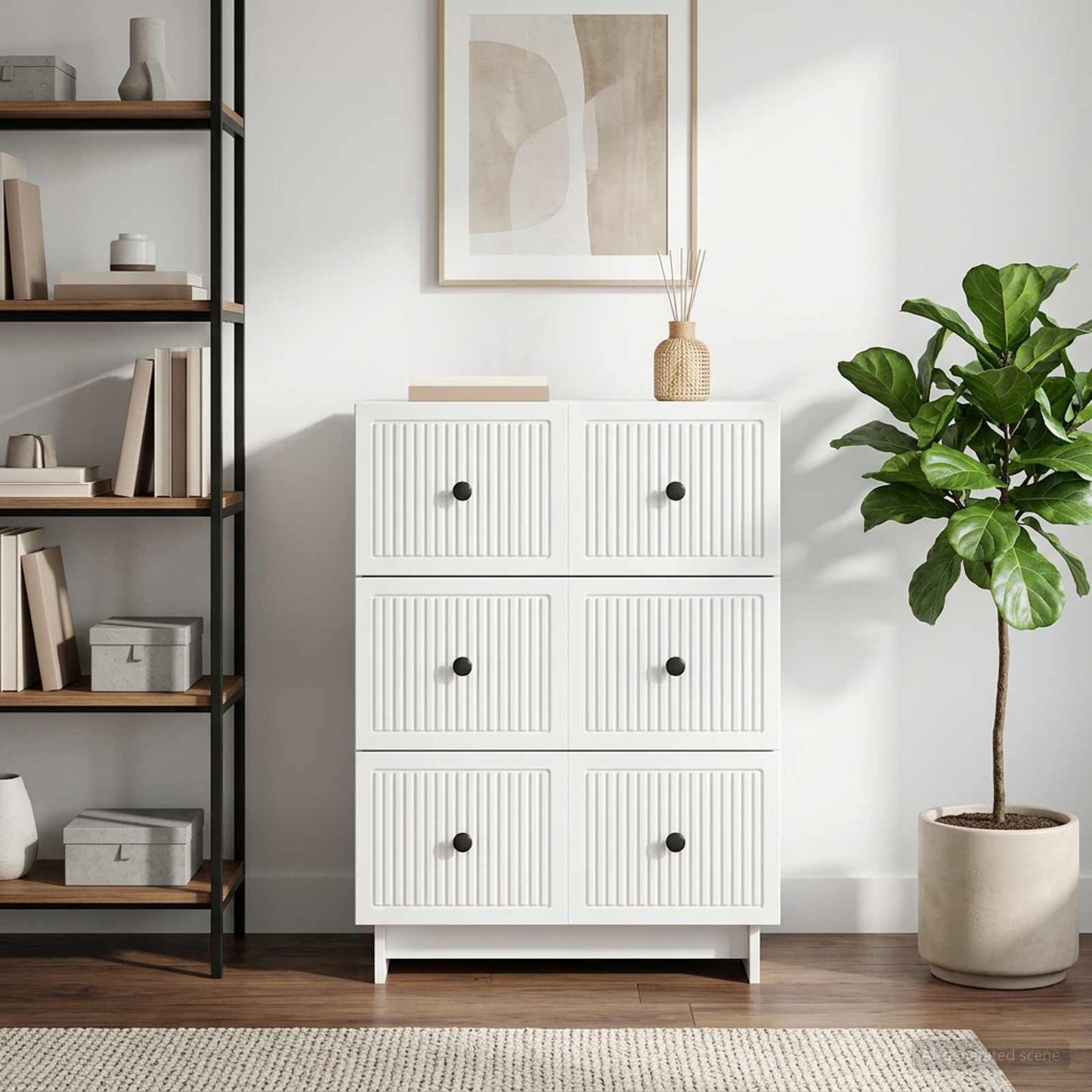 vidaXL Drawer Cabinet High Gloss White 66 x 34.5 x 90 cm