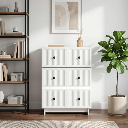 vidaXL Drawer Cabinet High Gloss White 66 x 34.5 x 90 cm