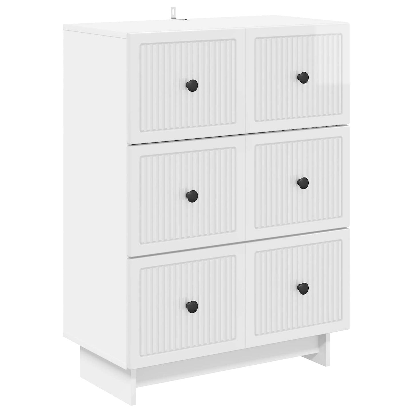 vidaXL Drawer Cabinet High Gloss White 66 x 34.5 x 90 cm