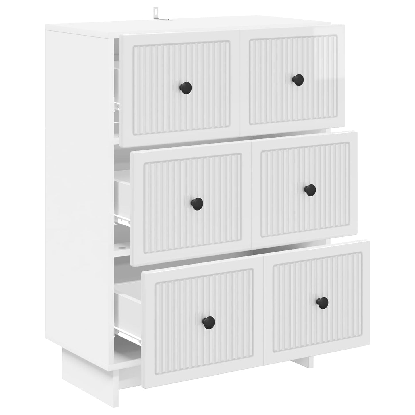 vidaXL Drawer Cabinet High Gloss White 66 x 34.5 x 90 cm