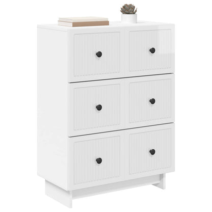 vidaXL Drawer Cabinet High Gloss White 66 x 34.5 x 90 cm