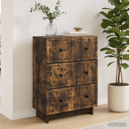 vidaXL Drawer Cabinet 66 x 34.5 x 90 cm Engineered Wood Smoked Oak