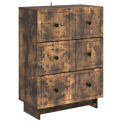 vidaXL Drawer Cabinet 66 x 34.5 x 90 cm Engineered Wood Smoked Oak