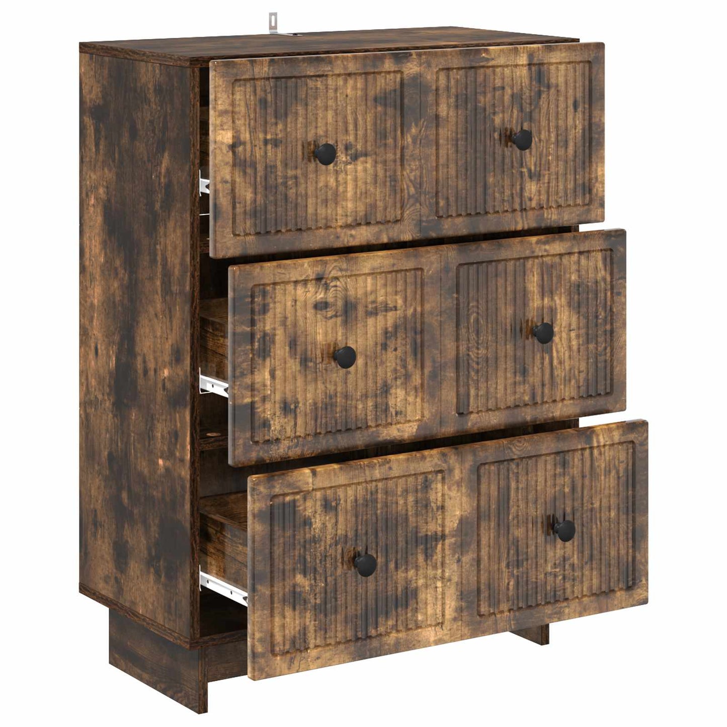 vidaXL Drawer Cabinet 66 x 34.5 x 90 cm Engineered Wood Smoked Oak