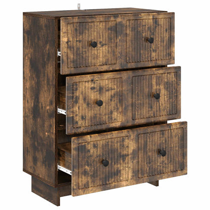 vidaXL Drawer Cabinet 66 x 34.5 x 90 cm Engineered Wood Smoked Oak
