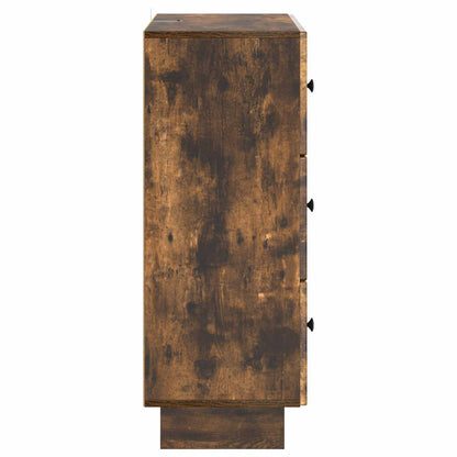 vidaXL Drawer Cabinet 66 x 34.5 x 90 cm Engineered Wood Smoked Oak