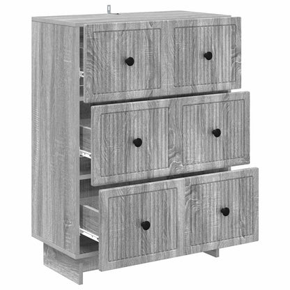vidaXL Drawer Cabinet Grey Sonoma 66 x 34.5 x 90 cm Engineered Wood