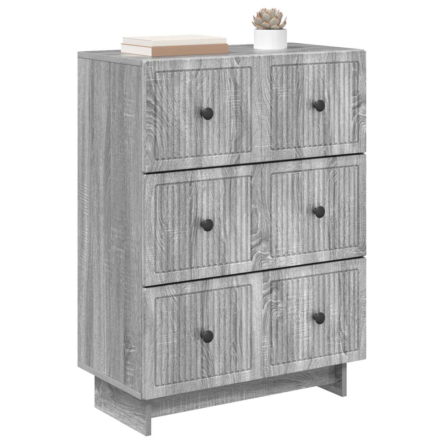 vidaXL Drawer Cabinet Grey Sonoma 66 x 34.5 x 90 cm Engineered Wood