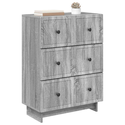 vidaXL Drawer Cabinet Grey Sonoma 66 x 34.5 x 90 cm Engineered Wood