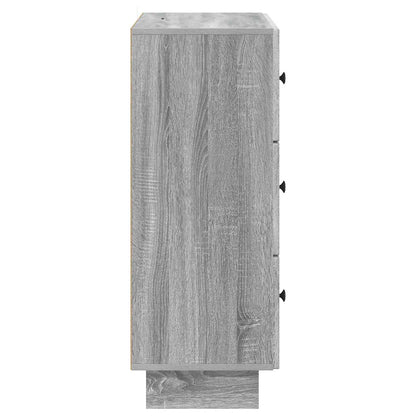 vidaXL Drawer Cabinet Grey Sonoma 66 x 34.5 x 90 cm Engineered Wood