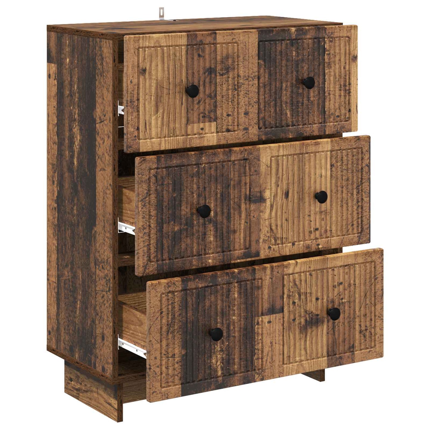 vidaXL Drawer Cabinet Old Wood 66 x 34.5 x 90 cm Engineered Wood