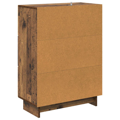 vidaXL Drawer Cabinet Old Wood 66 x 34.5 x 90 cm Engineered Wood