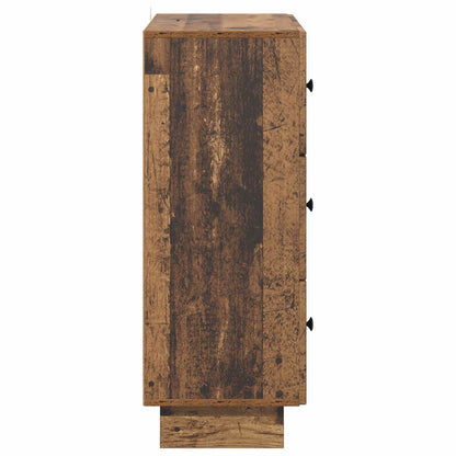 vidaXL Drawer Cabinet Old Wood 66 x 34.5 x 90 cm Engineered Wood