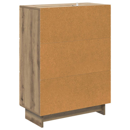 vidaXL Drawer Cabinet 66 x 34.5 x 90 cm Engineered Wood Artisan Oak