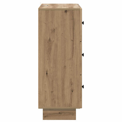 vidaXL Drawer Cabinet 66 x 34.5 x 90 cm Engineered Wood Artisan Oak