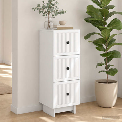 vidaXL Drawer Cabinet White 33 x 34.5 x 90 cm Engineered Wood