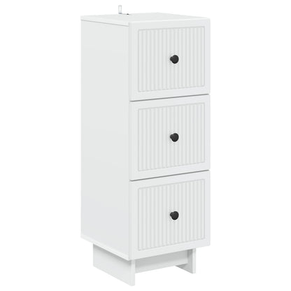 vidaXL Drawer Cabinet White 33 x 34.5 x 90 cm Engineered Wood