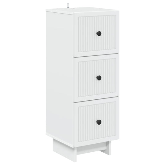 vidaXL Drawer Cabinet White 33 x 34.5 x 90 cm Engineered Wood