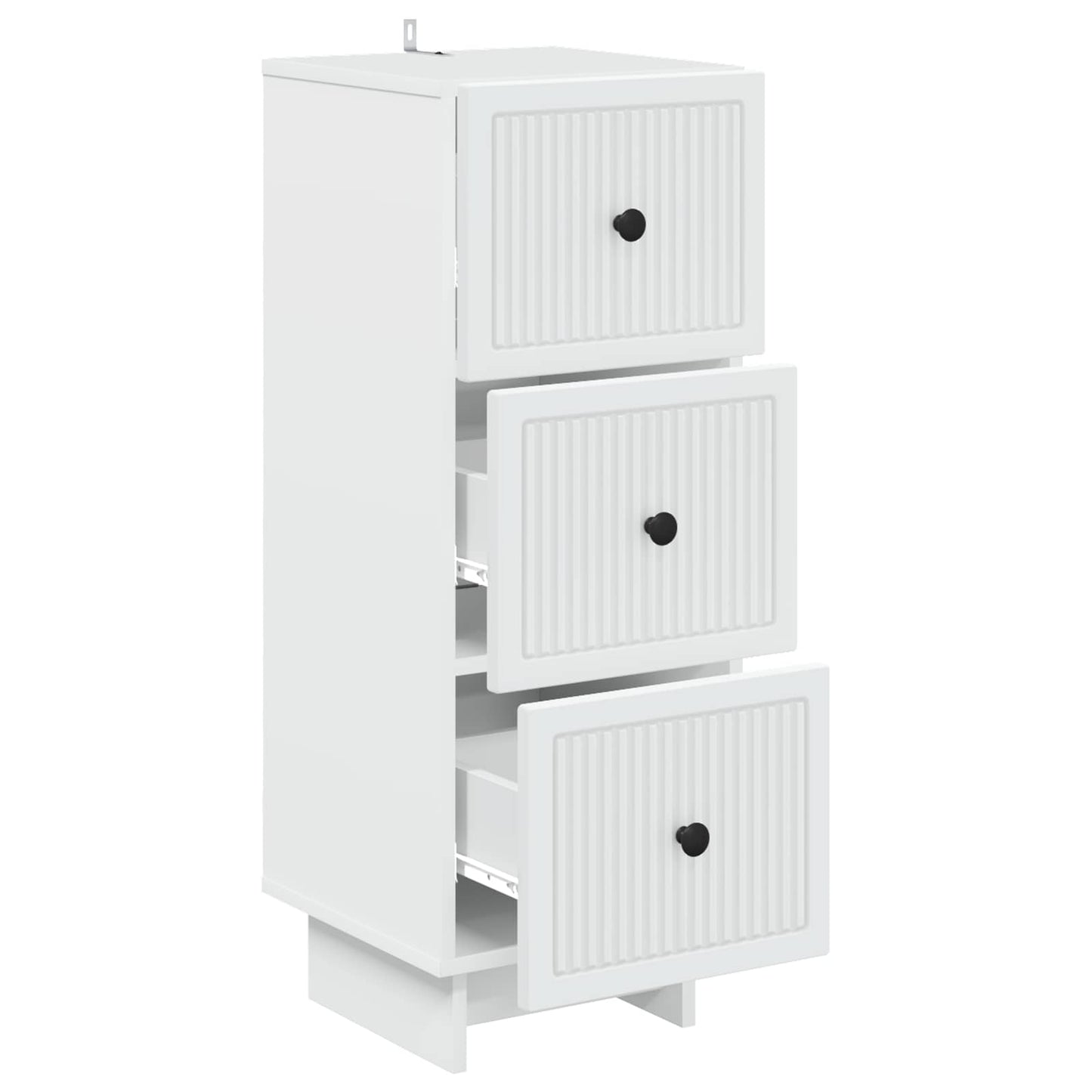 vidaXL Drawer Cabinet White 33 x 34.5 x 90 cm Engineered Wood