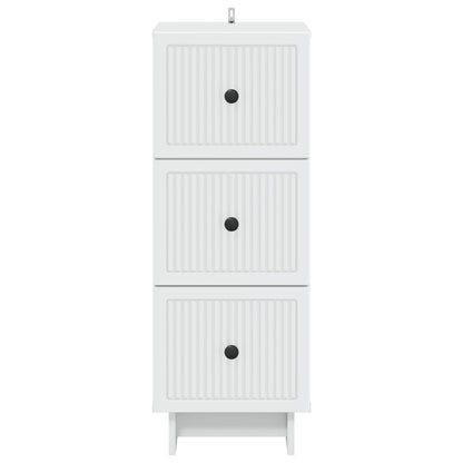 vidaXL Drawer Cabinet White 33 x 34.5 x 90 cm Engineered Wood