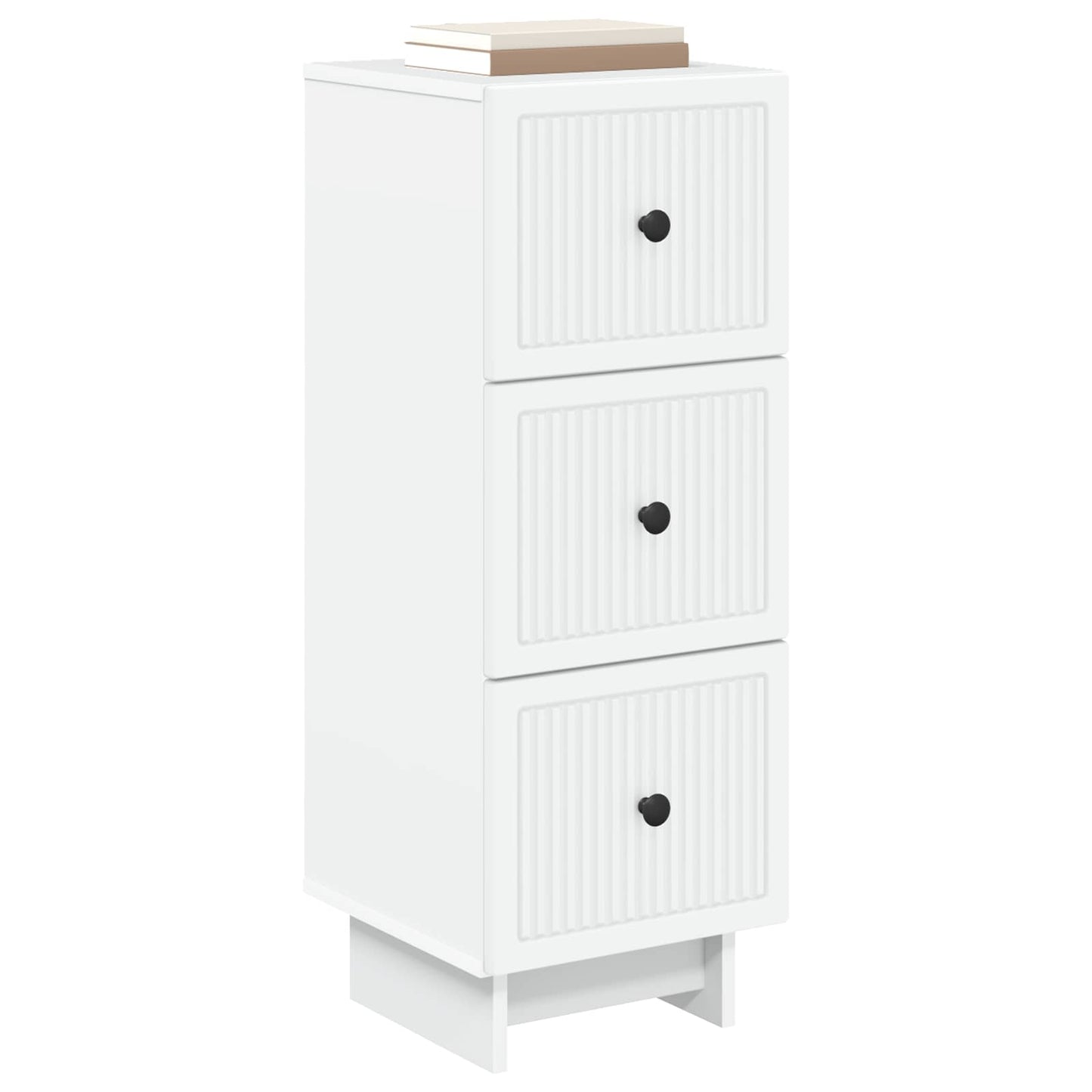 vidaXL Drawer Cabinet White 33 x 34.5 x 90 cm Engineered Wood