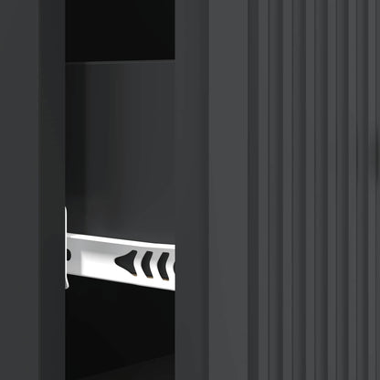 vidaXL Drawer Cabinet Black 33 x 34.5 x 90 cm Engineered Wood