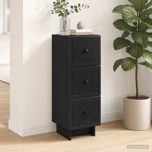vidaXL Drawer Cabinet Black 33 x 34.5 x 90 cm Engineered Wood