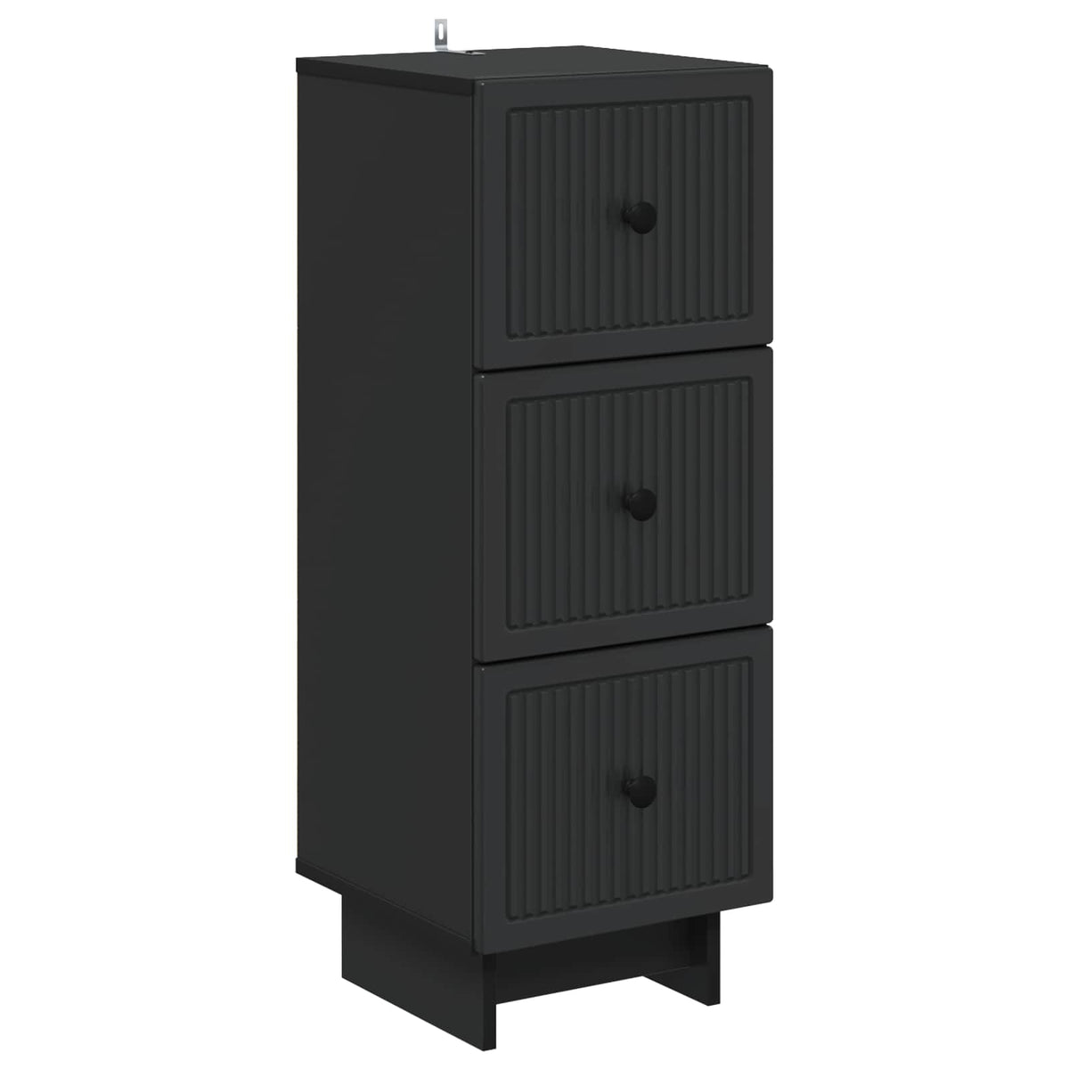vidaXL Drawer Cabinet Black 33 x 34.5 x 90 cm Engineered Wood