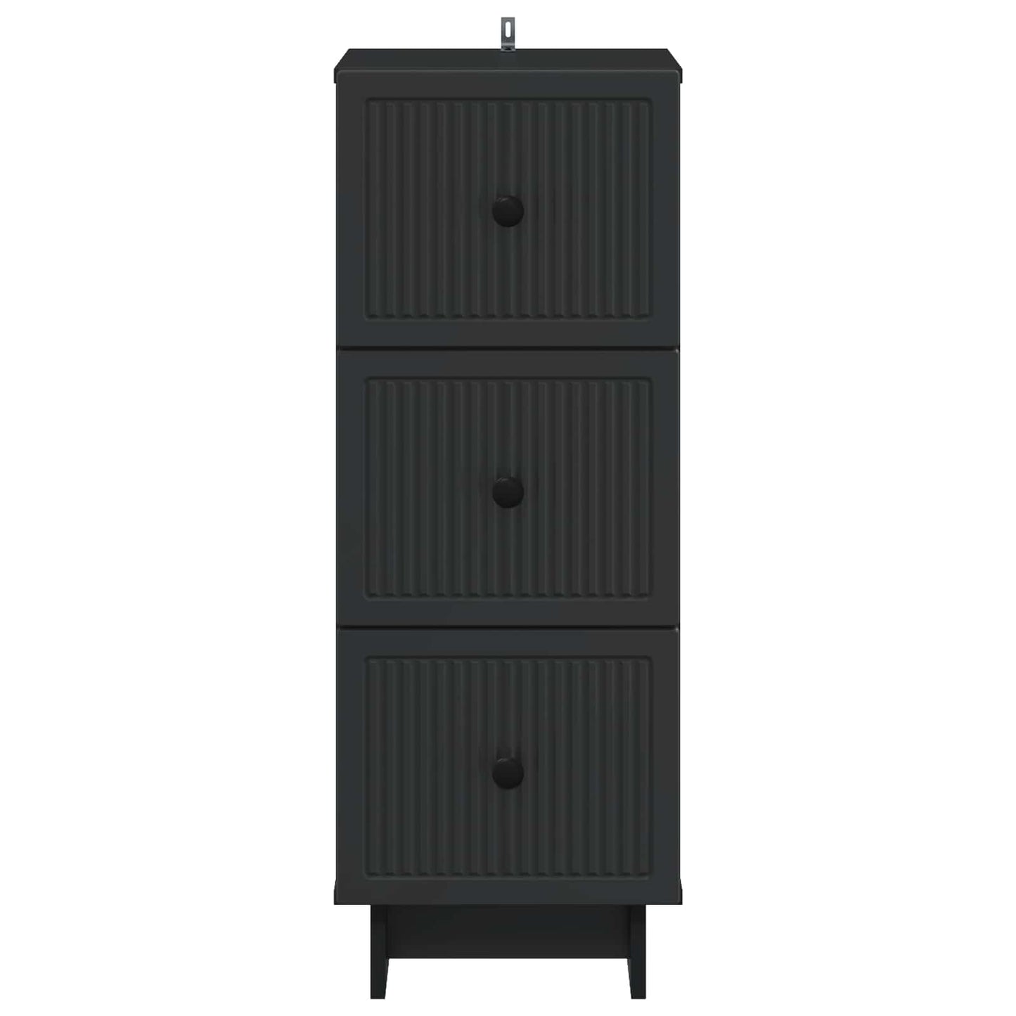 vidaXL Drawer Cabinet Black 33 x 34.5 x 90 cm Engineered Wood