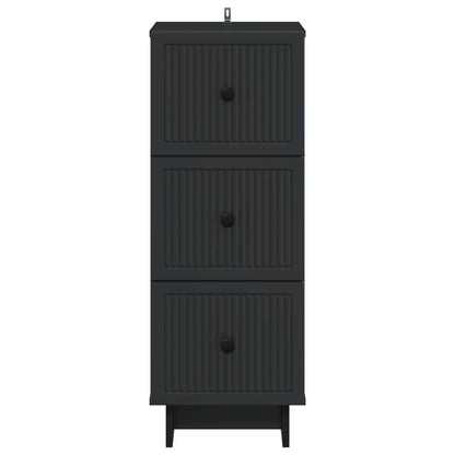 vidaXL Drawer Cabinet Black 33 x 34.5 x 90 cm Engineered Wood