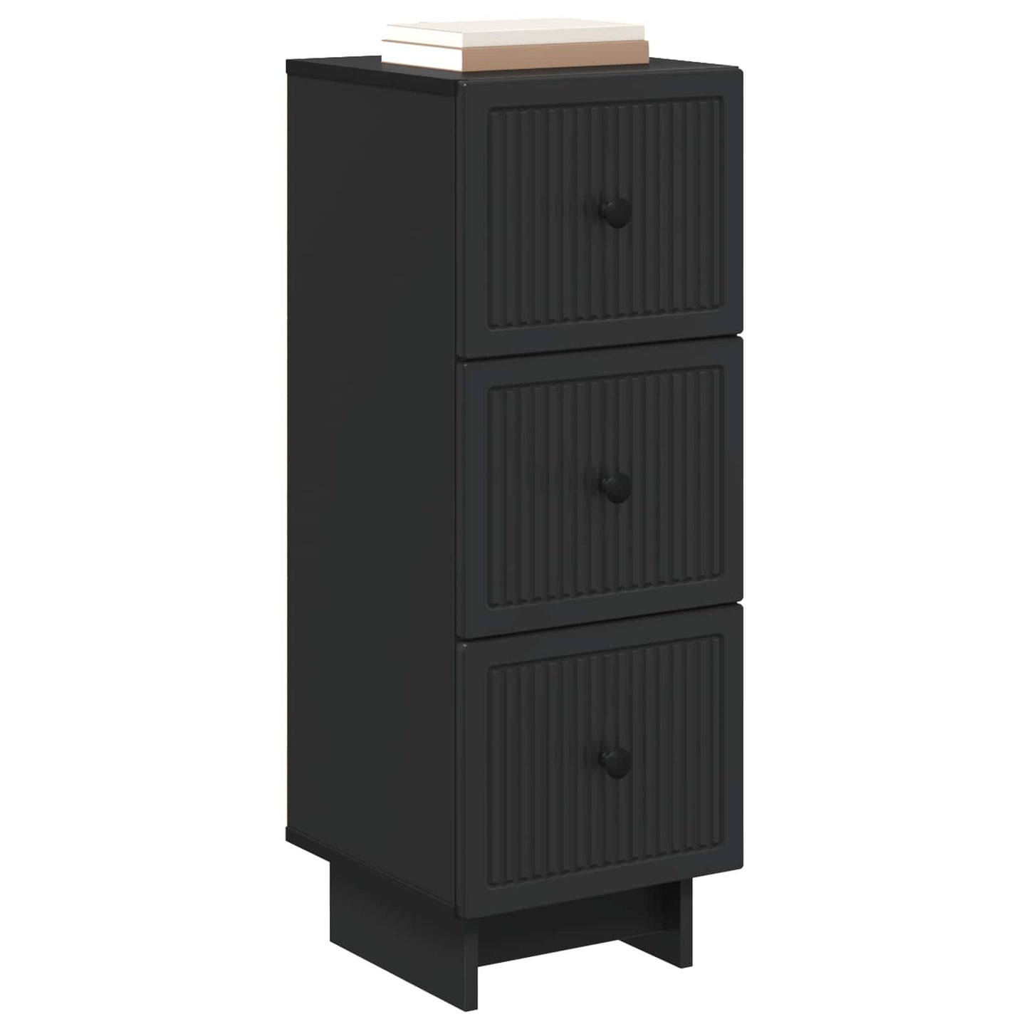 vidaXL Drawer Cabinet Black 33 x 34.5 x 90 cm Engineered Wood