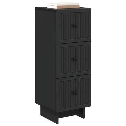 vidaXL Drawer Cabinet Black 33 x 34.5 x 90 cm Engineered Wood